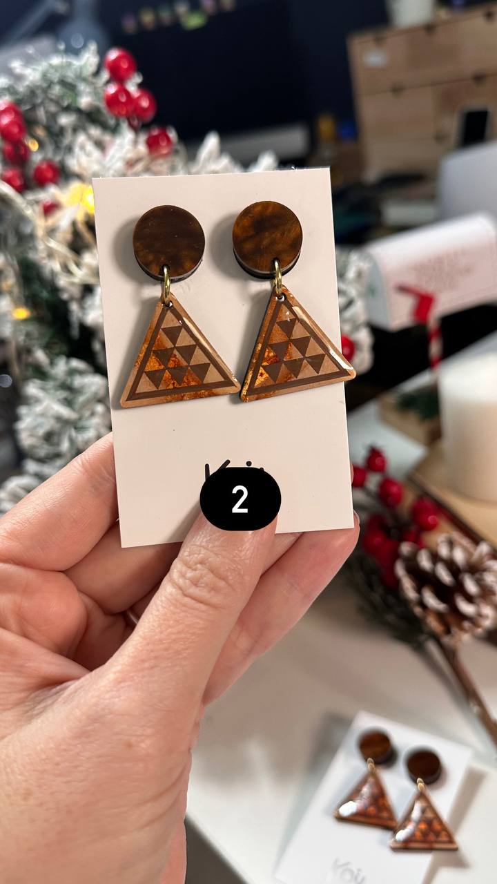 Pendientes Pintadera Triangular