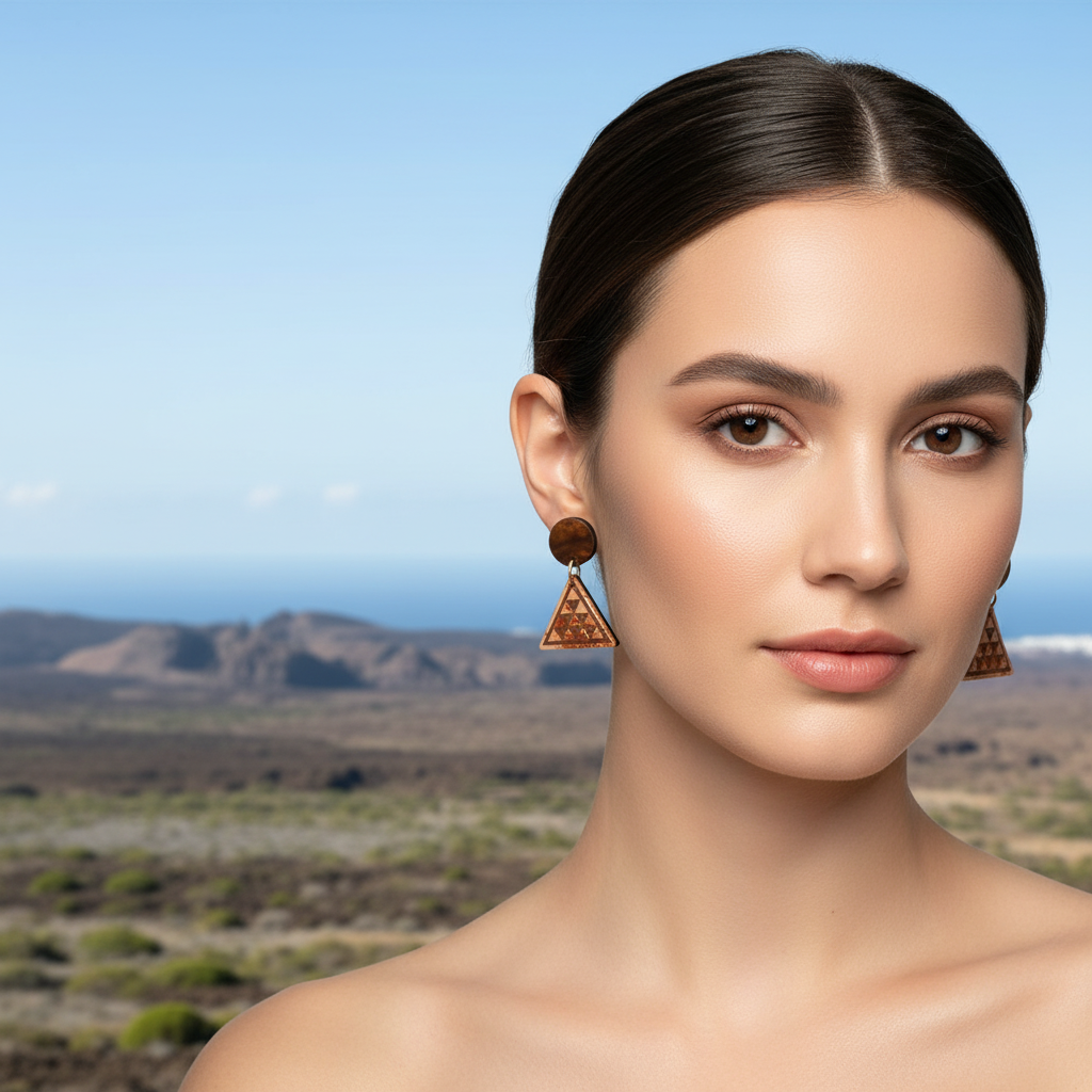 Pendientes Pintadera Triangular