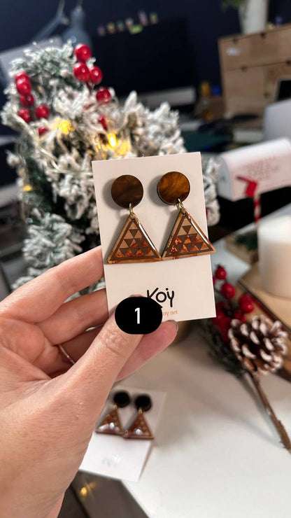 Pendientes Pintadera Triangular