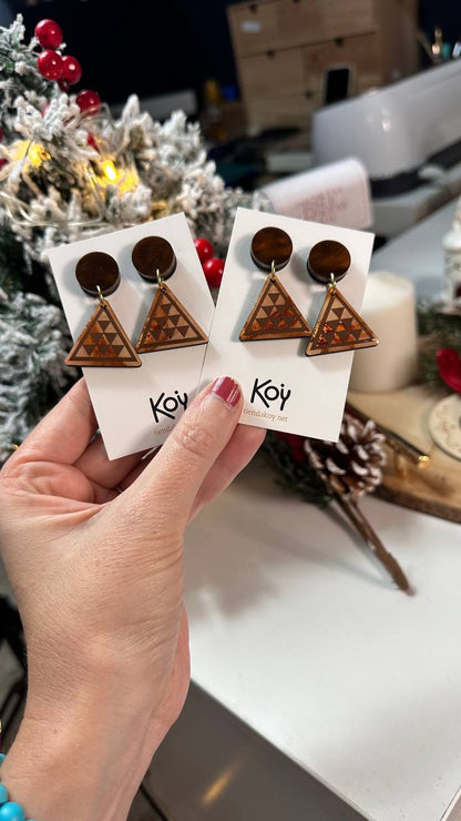 Pendientes Pintadera Triangular